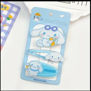 Cinnamonroll hair clips blue puppy hair accessories